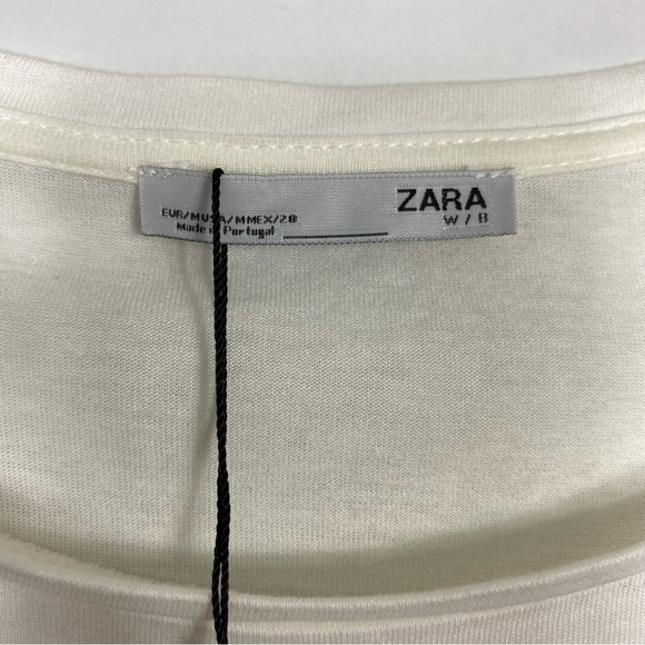 Zara “Almost Optimistic” tee with faux netted pearls - Picture 5 of 7